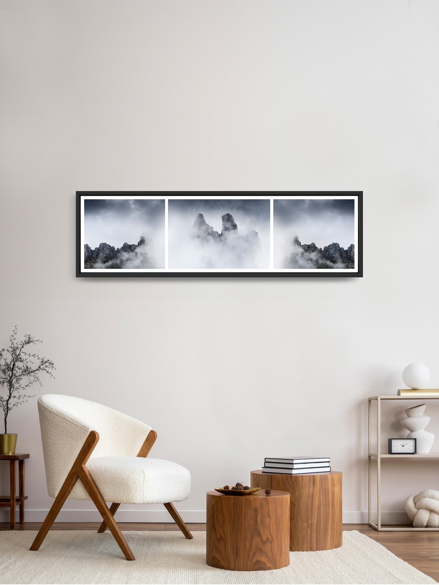 Montagnes Tryptique - Tirage Fine Art Photography (Panoramique) 90x25cm