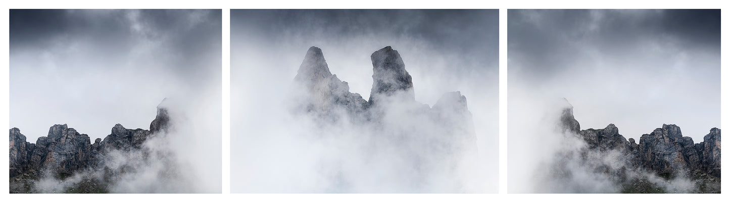 Montagnes Tryptique - Tirage Fine Art Photography (Panoramique) 90x25cm