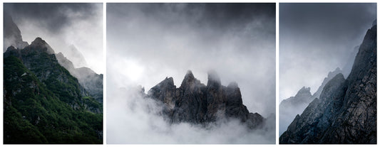 Montagnes II Tryptique - Tirage Fine Art Photography (Panoramique) 90x35cm