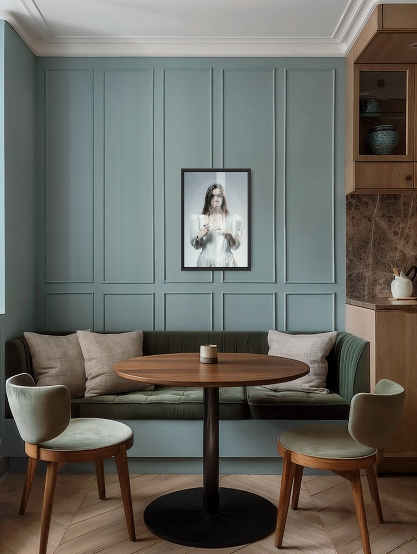 Flowers IV - Fine-Art Print on Dibond + American Box Frame