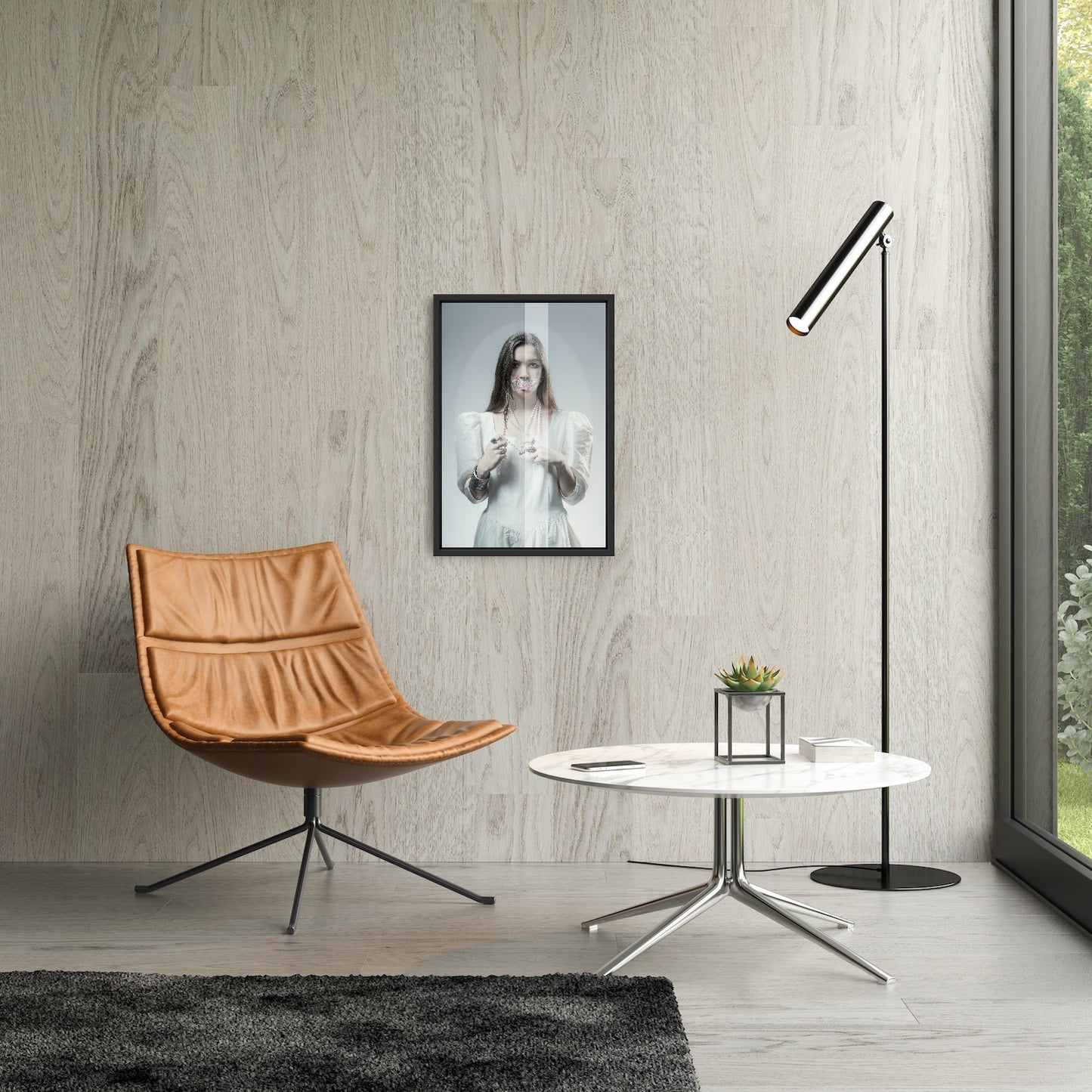 Flowers IV - Fine-Art Print on Dibond + American Box Frame